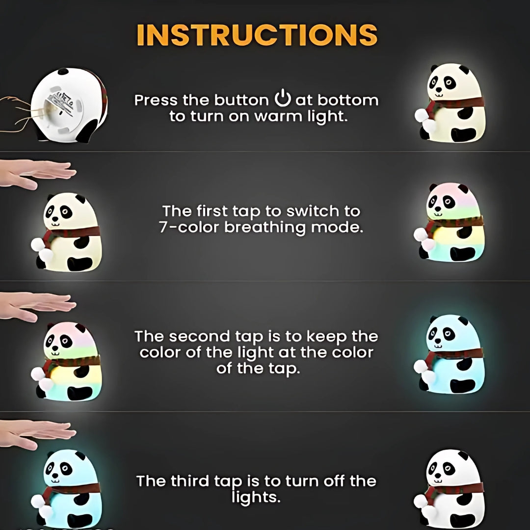 Silicone Panda Touch Lamp