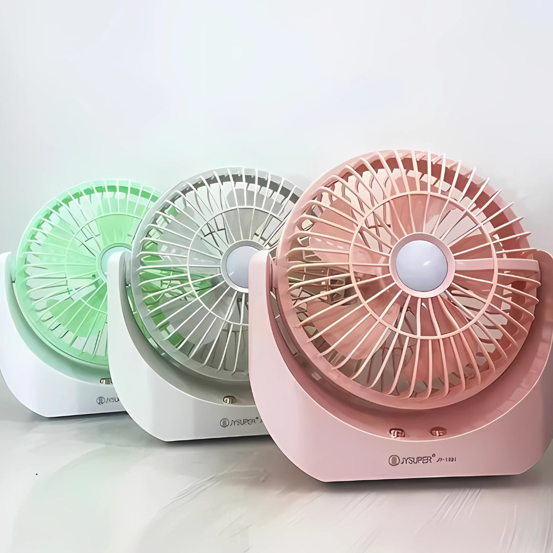 Rechargeable Table Fan with Light
