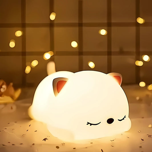 Cute Silicone Cat Night Lamp