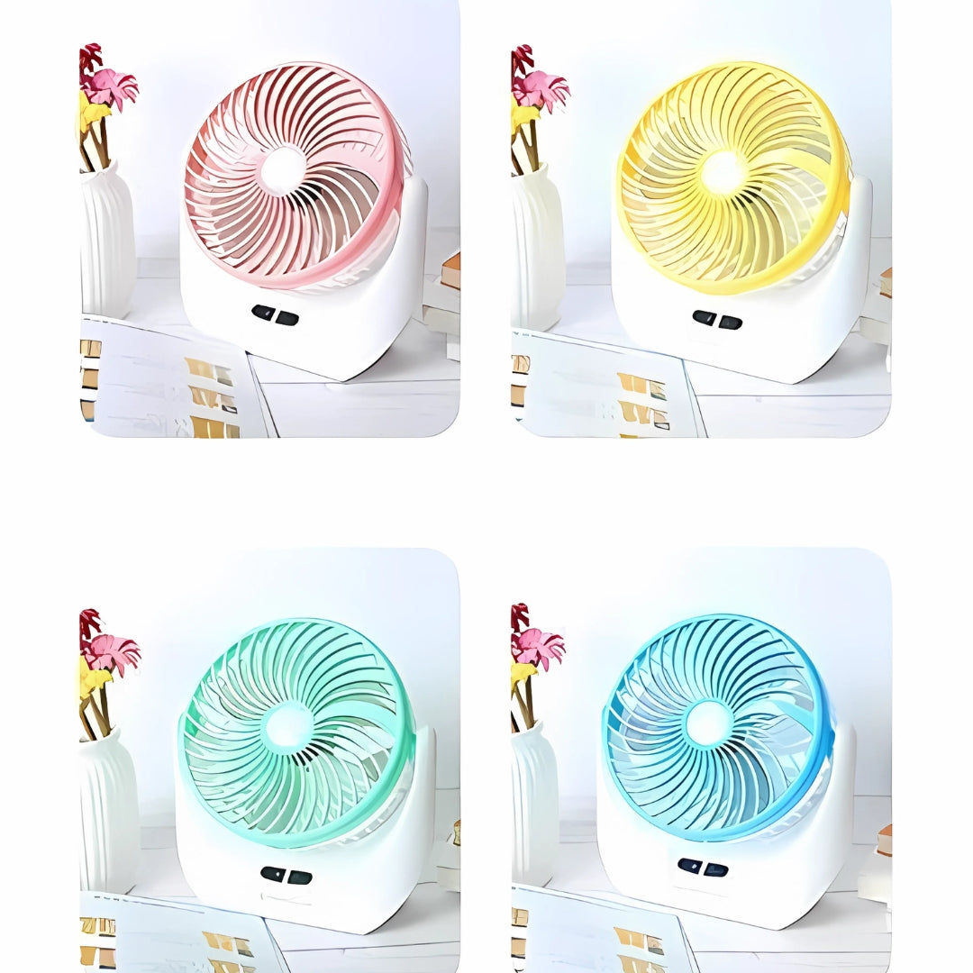 Rechargeable Table Fan with Light