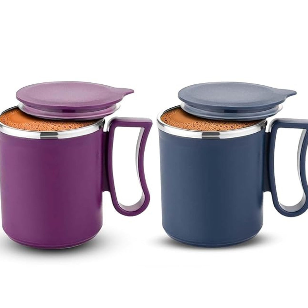 Stainless Steel + Plastic Mugs (Set of 4)