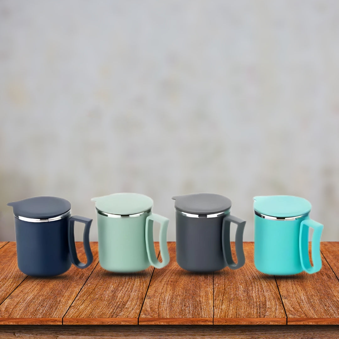 Stainless Steel + Plastic Mugs (Set of 4)