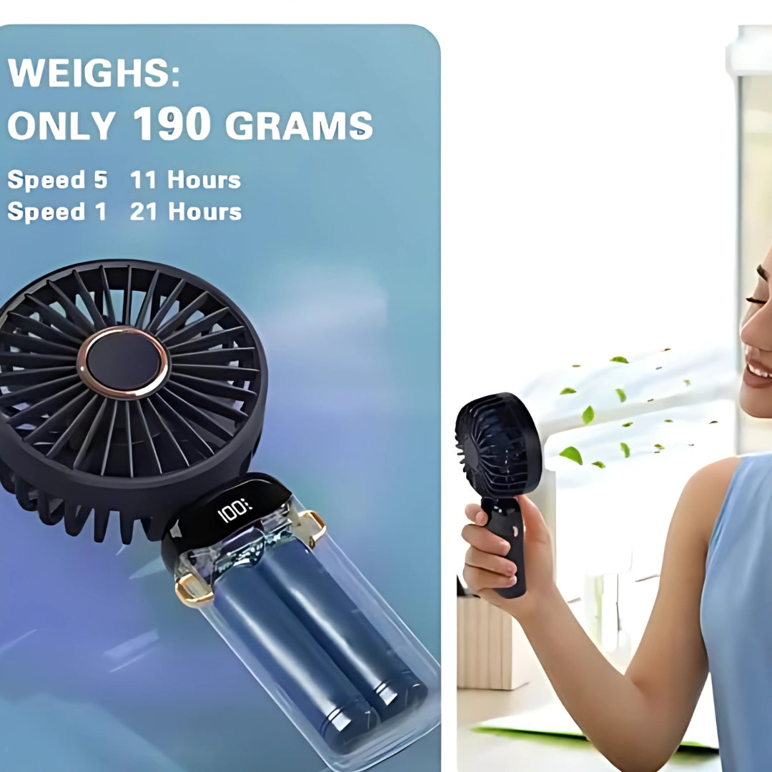Mini Digital Display Hand Fan