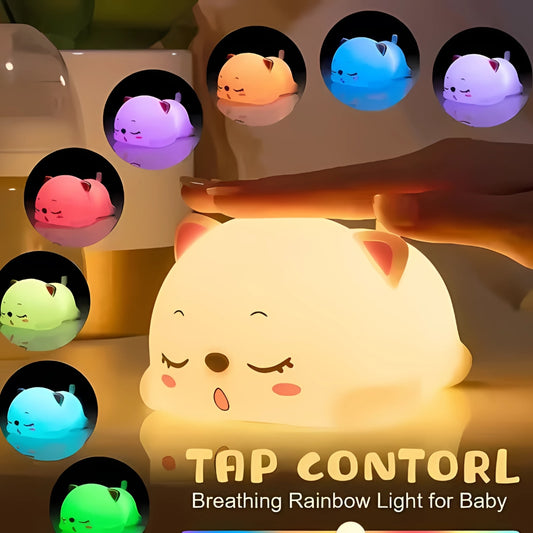 Cute Silicone Cat Night Lamp