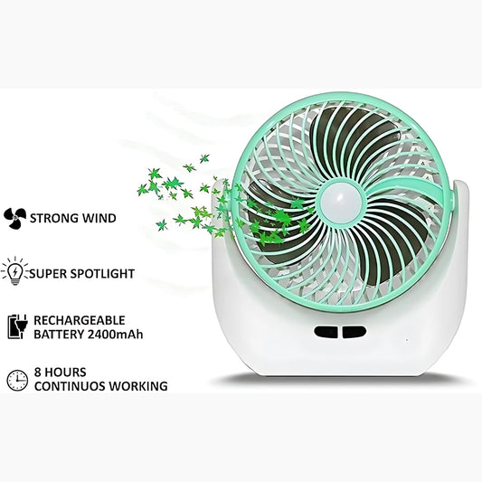 Rechargeable Table Fan with Light