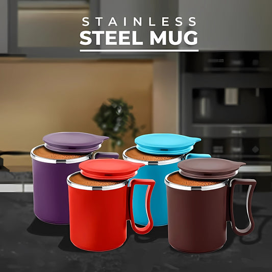 Stainless Steel + Plastic Mugs (Set of 4)
